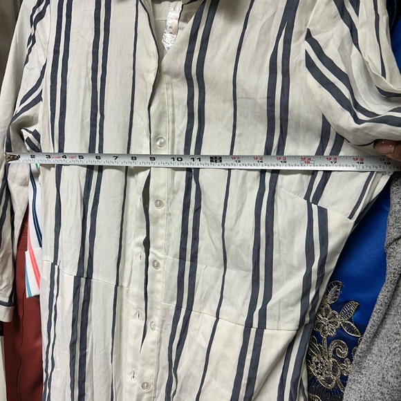 Philosophy Button-front Blue Striped Shirt Dress - Picture 9 of 10